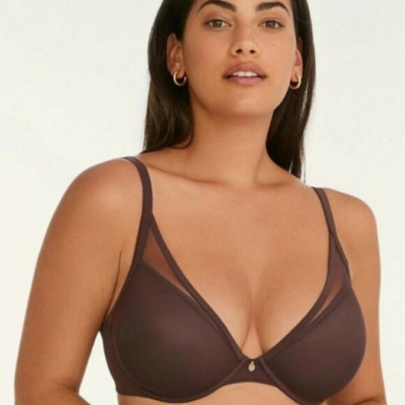 ThirdLove Classic Contour Plunge Bra‎ Brown size 36E - Picture 1 of 5
